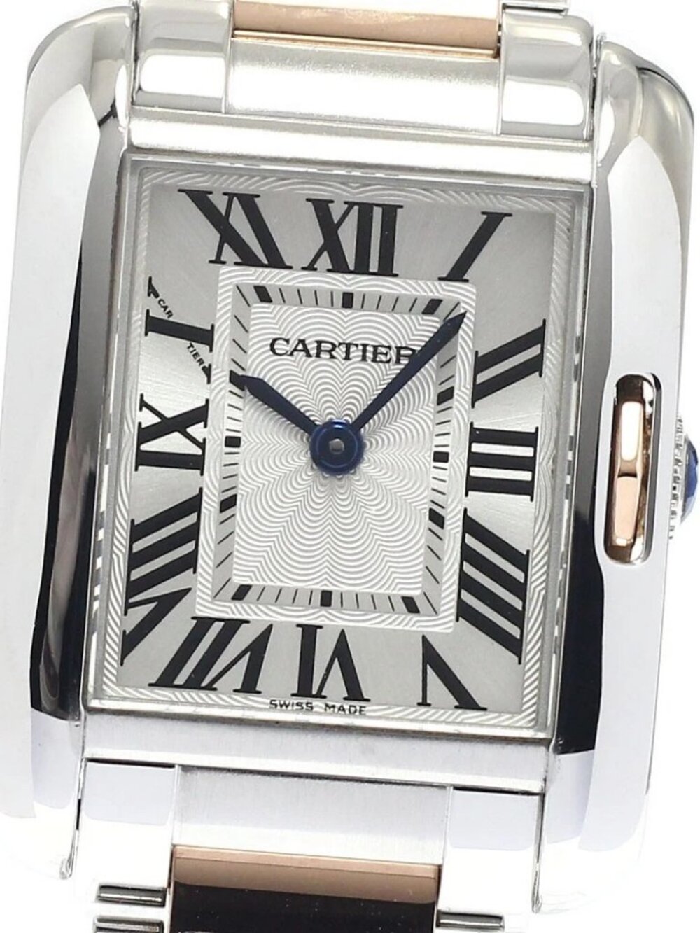 CARTIER Tank Anglaze SM W5310036 PG2 tone Silver Dial Quartz Ladies Watch_808776 - Picture 1 of 7